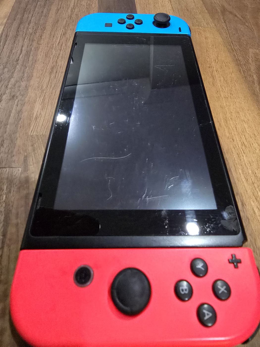 Nintendo Switch console, top view showing screen